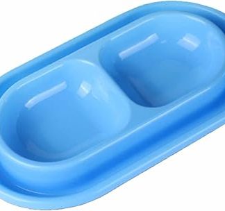 Водонепроницаемая, защищенная от дождя и насекомых двойная миска для кошек для кемпинга и путешествий, прочный материал.