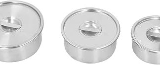 Набор металлических мисок для смешивания Jiawu, состоящий из 3 мисок из нержавеющей стали с крышками, предназначен для приготовления пищи, устойчив к высоким температурам и падениям.