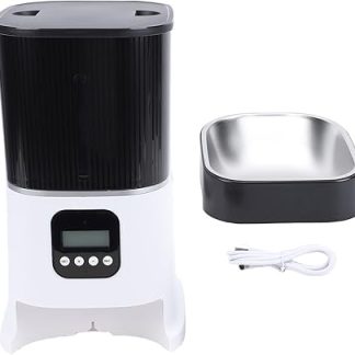 Автоматическая кормушка для кошек Haofy, с ЖК-дисплеем, таймером и кнопкой управления, емкостью 6,3 кварты, двойным источником питания для домашнего использования, для кошек.