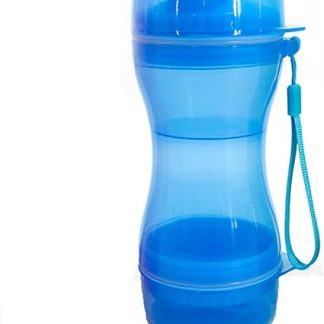 Портативная бутылка для воды для собак, многофункциональная, большая поилка для домашних животных с контейнером для корма, идеально подходит для прогулок и походов на свежем воздухе.