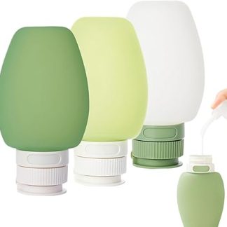 Дорожные флаконы для корма для собак Generico, набор из 3 многоразовых флаконов для душа и туалетной жидкости из силикона, для путешествий с мужчинами и женщинами.