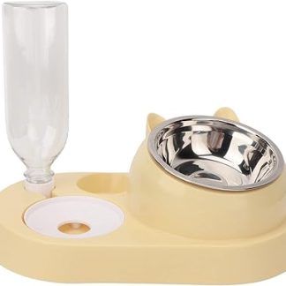 Автоматическая поилка для корма и воды для домашних животных, наклонная миска из нержавеющей стали, вместительный дозатор корма для маленьких и средних питомцев.