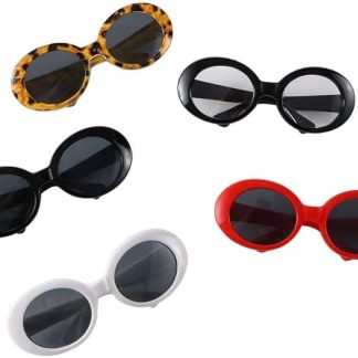 5 Pcs Pet Sunglasses, Retro Oval Dogs Cats Sunglasses Plastic Party Costume Cosplay Glasses Photo Props Cute Funny Sunglasses for Cats and Dogs