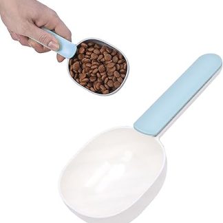 Ложка для корма для домашних животных, портативная совка для корма для кошек и собак с ручкой и зажимом для закрытия упаковки, подходит для мелких питомцев.