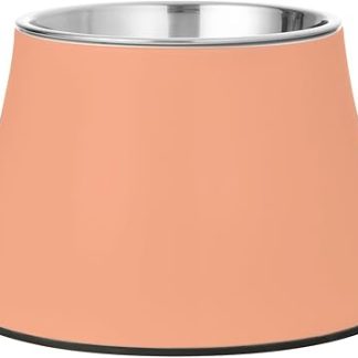 Миски для собачьего корма светло-оранжевого цвета с подставкой из нержавеющей стали. Простые миски для собак, кошек, кроликов и птиц. Медленное поедание пищи.