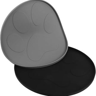 Силиконовая водонепроницаемая подставка Milisten из 2 частей с частично закругленными краями для собак и кошек, с приподнятыми бортиками, предотвращает пролитие еды и воды и сохраняет чистоту пола.