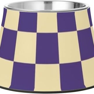 Подставка для миски для домашних животных в фиолетово-белую американскую клетку из нержавеющей стали, предназначенная для маленьких собак, для медленного приема пищи.