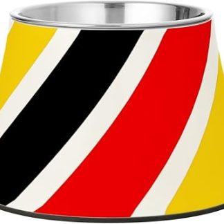 Полосатые, черные, красные, желтые эстетичные миски для собак, улучшенные металлические миски из нержавеющей стали для собак, кошек, кроликов и птиц, подходящие для собак с усами.