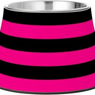 Розово-черная приподнятая миска для кормления кошек из нержавеющей стали, предназначенная для собак, которые медленно едят и страдают от усталости.