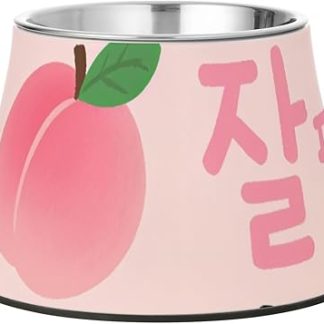 Миска для еды и воды для собак в корейском стиле «Звезда и персик», нескользящая, из нержавеющей стали, для кошек, миски для корма, усы для медленного кормления, средство от усталости. Plato para perros con ansiedad