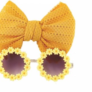 2Pcs/Set Pet Dog Bow Headband Sunflower Sunglasses Cute Summer Beach Pet Accessories Dog Cat Party Costume Photography Props