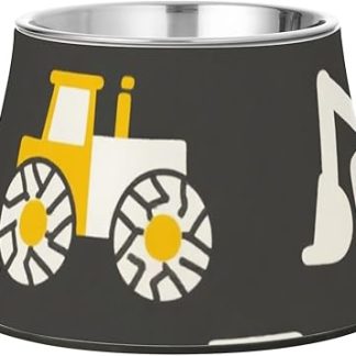 Миска для корма для собак в виде мультяшного грузовика, темно-серого и желтого цвета, модернизированная миска из нержавеющей стали с подставкой для кошек мелких пород, Whiskers Relief Platos Para Gatos