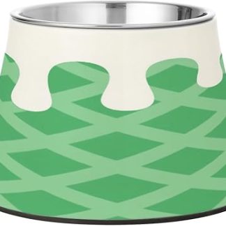Зелёные миски для корма для собак в клетку, нескользящие миски из нержавеющей стали для кошек, медленное кормление, удобные для усов.
