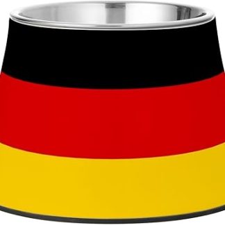 Миска для кормления домашних животных с флагом Германии, приподнятая миска из нержавеющей стали для собак, кошек, кроликов и птиц с усиками. Plato para perros para comer lento