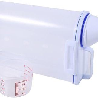 Прочный контейнер для хранения корма для домашних животных, герметичная конструкция, влагонепроницаемый, удобный для наливания, дозатор сухого корма для владельцев собак и кошек, белый пластик.