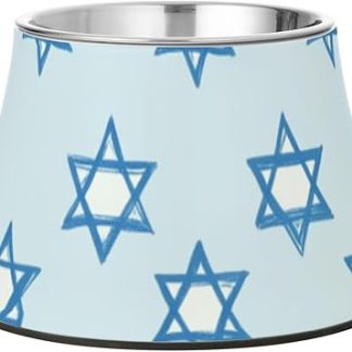 Миска для воды для собак Blue Stars Christmas Dogs Water Bowl, нескользящая, из нержавеющей стали, металлическая, для маленьких питомцев, с усами. Platos de comida para gatos