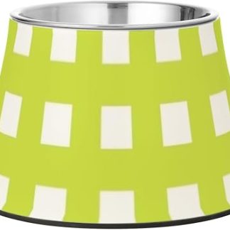 Зелёные клетчатые миски для кормления собак, нескользящие, из нержавеющей стали, миски для воды для любимых питомцев, чтобы снять усталость и ухо.