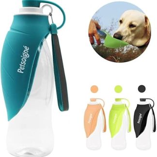 Портативная силиконовая бутылка для воды для собак, предназначенная для использования на открытом воздухе (синяя).