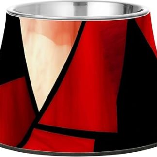 Витражная красно-черная миска для воды для домашних животных ко Дню святого Валентина с подставкой, миска из нержавеющей стали для кошек, собак, кроликов и птиц, миска для усов, от усталости, Plato Para Gatos