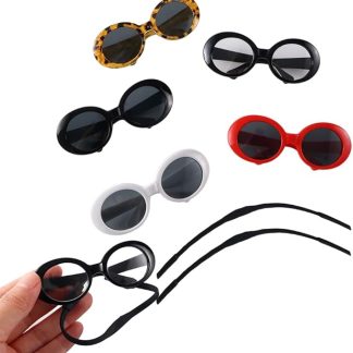 5 Pcs Cat Sunglasses Dog Sunglasses Cat Glasses Photos Props Pets Party Decor Cosplay Glasses Pet Accessoires for Small Cat Dog, with 2 Rope