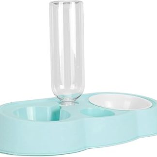 Универсальный набор мисок для воды и еды, не требующий чистки, двойные миски с электроприводом для домашних животных, легко моются (синий)