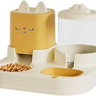 Автоматическая кормушка и поилка для собак, автоматическая кормушка для кошек - симпатичный контейнер для корма большой емкости с поилкой - поилка для животных, двойная