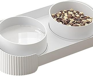 Керамическая миска для кормления домашних животных большой емкости, подходит для маленьких собак и кошек, приподнятая кормушка для кошек, товары для животных, белая.