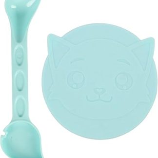 Крышка для банки HSYTEK, 1 шт., крышка для банки с кормом для животных с ложкой и рисунком котенка, универсальная силиконовая крышка для собак и кошек, в тон.