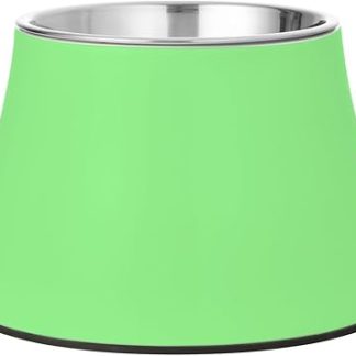 Светло-зеленая однотонная миска для собак, гладкая и нескользящая, из нержавеющей стали, подходит для медленного кормления кошек, обеспечивает комфортное кормление.