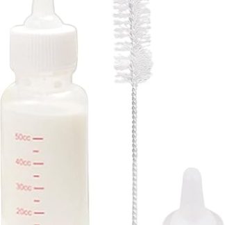 Бутылочка для щенка, набор бутылочек 50 мл для ухода за новорожденным, набор для кормления новорожденной собаки, поилка с щеткой для чистки, набор сосок с защитой от протекания.