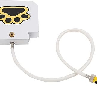 Самообслуживаемый фонтанчик для питья для собак с педальным управлением, шланг 104 см, игрушка для собаки, уличный разбрызгиватель, нержавеющая сталь, белый, для сада.