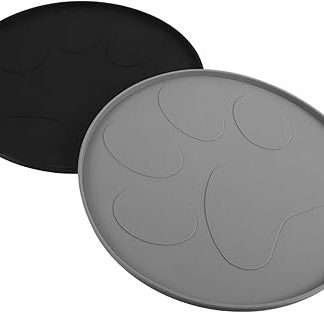 TOYANDONA 2 шт. Водонепроницаемые силиконовые миски с приподнятыми краями для собак и кошек с противоскользящим покрытием в виде отпечатков лап, защищающие пол от пролитой жидкости и грязи