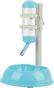 Автоматическая поилка для домашних животных 2 в 1: поилка для собак, кошек, кроликов, с регулируемой высотой, 500 мл (синяя)