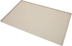 Силиконовый коврик для собак, предназначенный для еды и воды, с мешочком для сбора остатков пищи, водонепроницаемый коврик для собак и кошек, водонепроницаемый, нескользящий, маленький размер (бежевый).