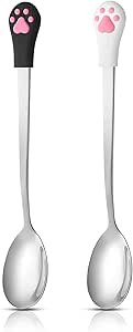 Ложка для корма для домашних животных Sibba, 2 шт., в форме когтя, из нержавеющей стали, для собак и кошек, милая ложка-лопатка для эспрессо, маленькая ложка, подходит для консервов, кружек, чая, кофе.