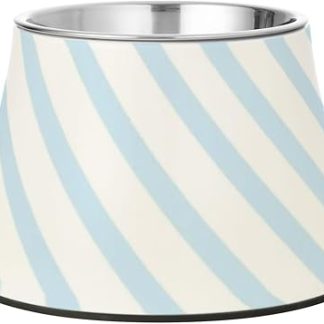 Миски для корма для кошек Blue Stripes с нескользящей поверхностью из нержавеющей стали, обеспечивающие комфортное кормление.
