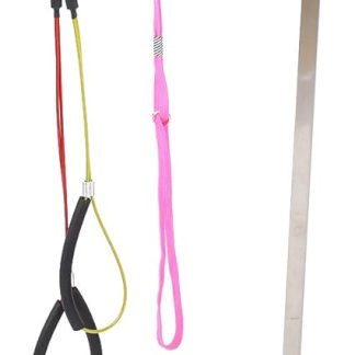 Настольный кронштейн для груминга животных, изготовленный из нержавеющей стали, с мягким и жестким подвесным шнуром для тренировки осанки и облегчения груминга.