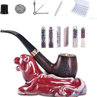 Автоматическая кормушка для домашних животных, набор для курения табака с деревянной трубкой, фарфоровая подставка Jun, скребок, фильтрующий элемент, модель большой емкости.