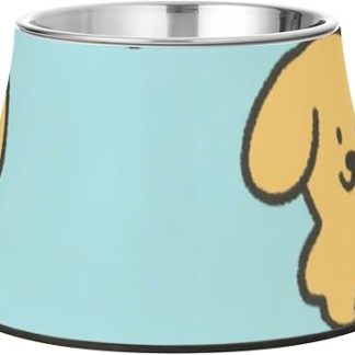 Синие мультяшные миски для собак, улучшенная миска из нержавеющей стали для средних собак, помогающая справиться с усталостью и раздражением шерсти.