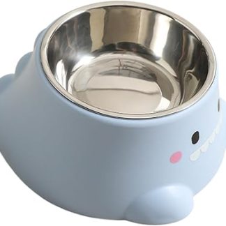 Наклонная миска для кошек - миска из нержавеющей стали - герметичная миска для питья и кормления кошек, собак и щенков в квартире, саду и в путешествиях.