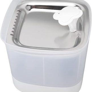 Поилка для кошек с 2 режимами работы, из нержавеющей стали, с двойной фильтрацией, автоматическим малошумным насосом, объемом 2,5 л.