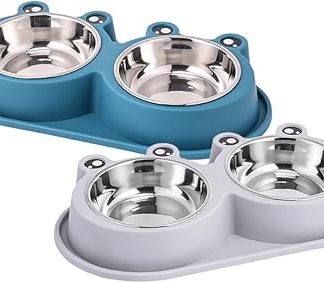 Ipetboom 2 миски для собак с защитой от проливания, из нержавеющей стали.