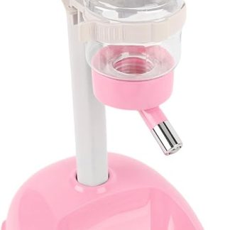 Регулируемая напольная поилка для домашних животных объемом 500 мл, стильная миска для воды для собак и кошек, автоматическая кормушка для удобного кормления и питья (розовая)