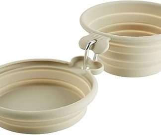 Силиконовая дорожная миска HUNTER, 350 мл, коричневая, 2 штуки.