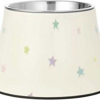 Красивая разноцветная миска для корма для собак с изображением звезд, нескользящая, из нержавеющей стали, подходит для средних собак, для медленного приема пищи.