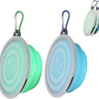 Складная миска для собак из 2 частей, дорожная миска для собак, портативная миска для питья собак, миска для кормления домашних животных, подходит для кемпинга и походов.