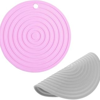 Набор из 2 круглых силиконовых термоизоляционных салфеток Toyvian для кухонной столешницы, устойчивых к высоким температурам, с нескользящей поверхностью, легко моются, подходят для использования на столе и для кормления.