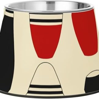Миска для воды для собак Bowling Red Black Dogs Water Bowl с нескользящей поверхностью из нержавеющей стали для медленного кормления кошек Whiskers Friendly Plato Para Perro