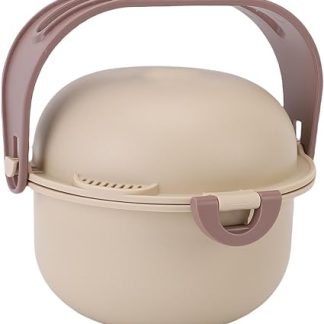 Портативные миски для собак, портативные миски 2-в-1 с герметичным замком, из нержавеющей стали и пластика, для походов и активного отдыха (бежевые).