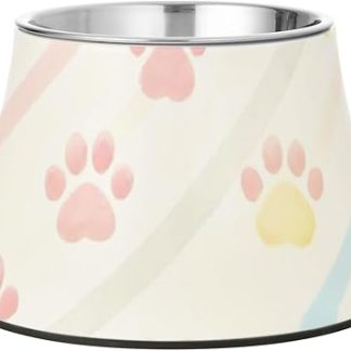 Милая мультяшная миска для воды в виде кошачьих когтей для собак, приподнятая миска из нержавеющей стали для кошек и собак, простые миски для медленного кормления.